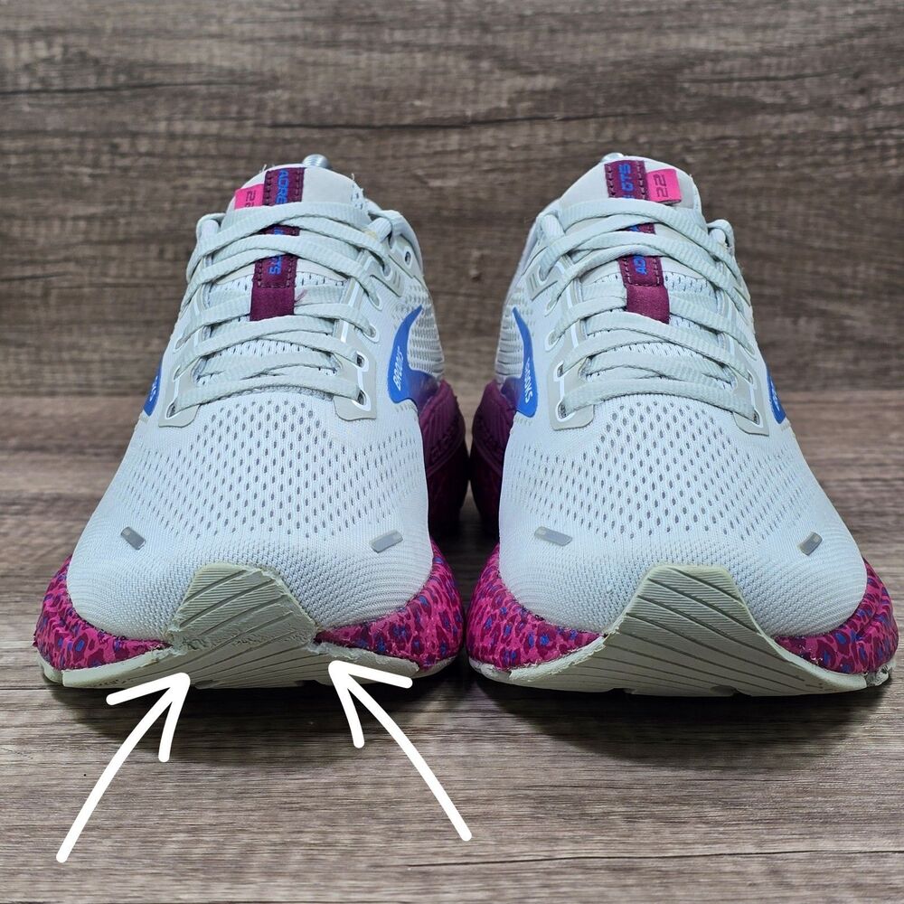 Brooks Adrenaline GTS 22 Women's Sz 10.5 B Light Gray Pink Shoes READ DESCRIPTIO - Picture 3 of 11